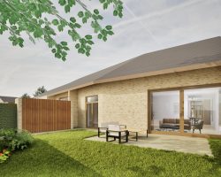 Kavel 1 achterzijde (terras/tuin)